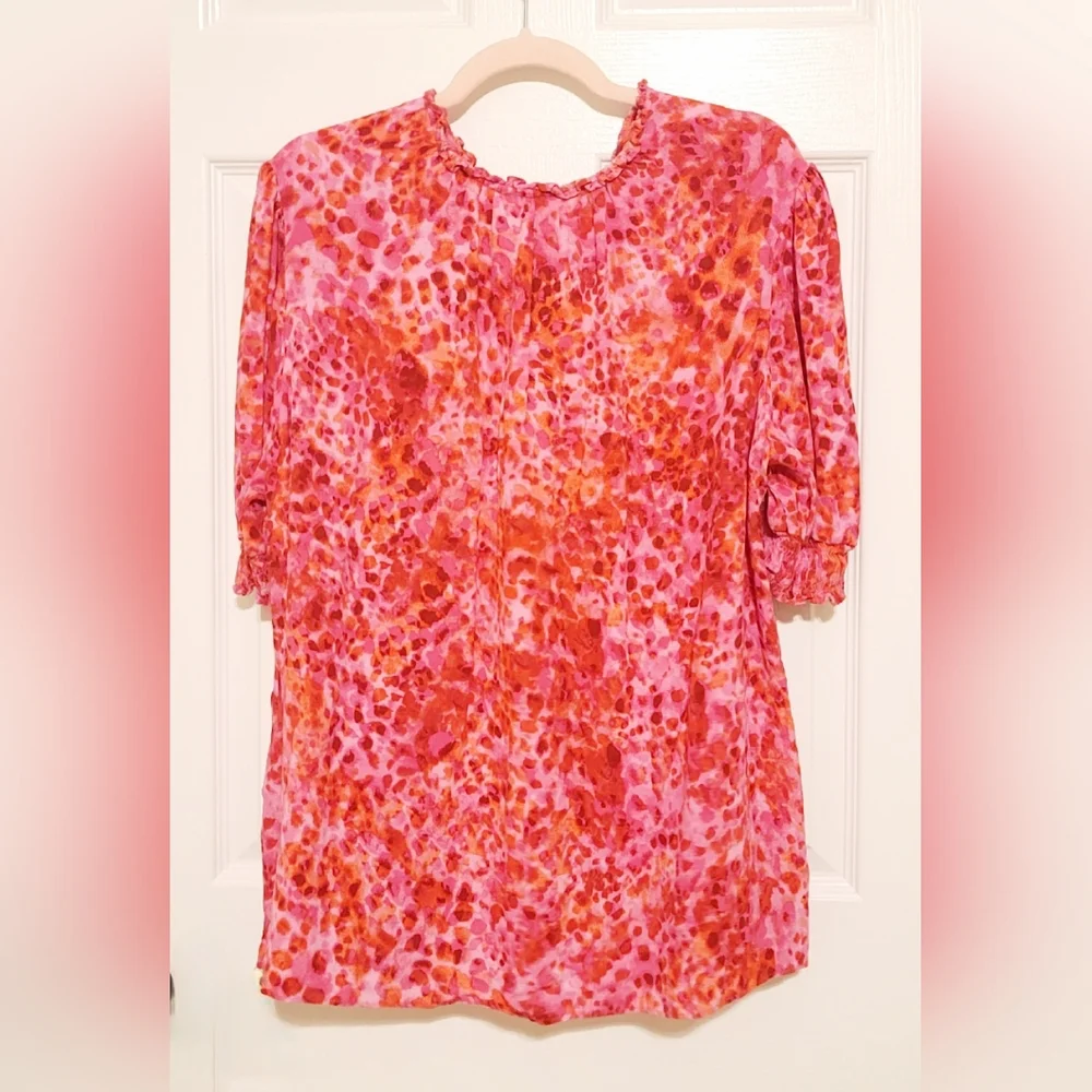 Pink Blouson Sleeved Blouse - Picture 3 of 4